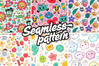 design custom cartoon patterns for print and clothing