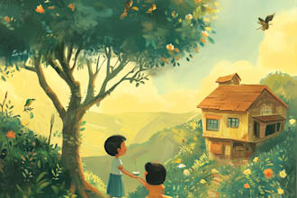 draw african american children story book illustration