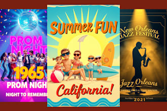 make a unique classic retro vintage poster