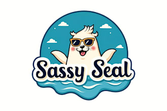 design awesome sassy seal mascot logo  just in 12 hour