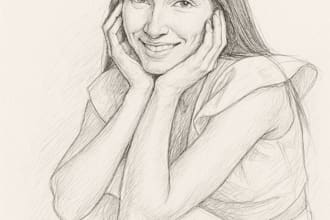 create an hand drawn sketch portrait using ai tools