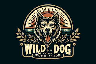 make high quality wild dog logo for you with a new concept