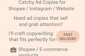 write product descriptions for shopee or lazada