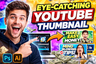 design attractive clickbait youtube thumbnail within 4 hours