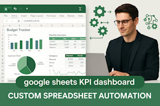 create excel vba , google sheets KPI dashboard custom spreadsheet automation