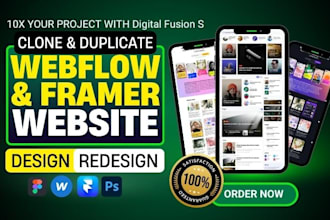 clone duplicate develop website to webflow webflow website design framer website