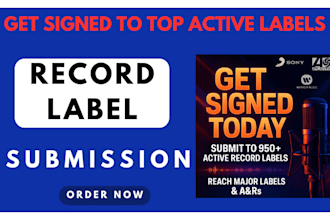 pitch your music to top active 950 record labels to get signed