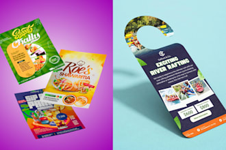 design urgent professional business flyer door hanger design postcard media kit