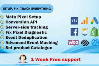 setup or fix meta pixel, conversion API, GTM, server side and ecommerce tracking