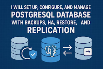 configure, and manage postgresql db with backups, restore, ha and replication