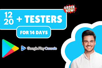 provide 12 or 20 devices active app testers for the google play console