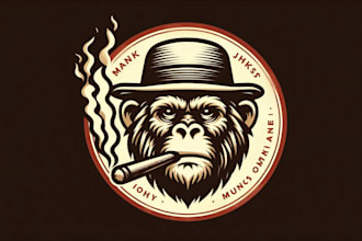 create amazing monkey smoking logo with unlimited revisions