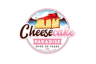 design unique cheesecake paradise logo