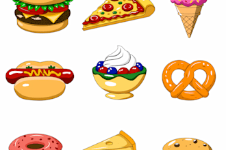 draw doodle illustration icon for stickers, labels, etc