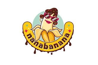 design chocolate dipped banana dessert push cart business logo