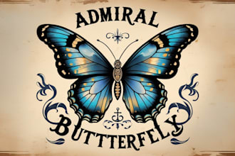 do high quality admiral butterfly logo for you in two days