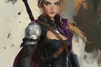 draw dnd character art, fantasy illustration or concept art