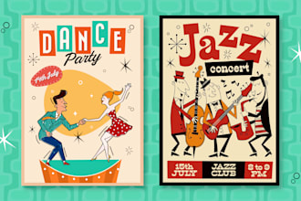 design retro mid century modern poster or flyer