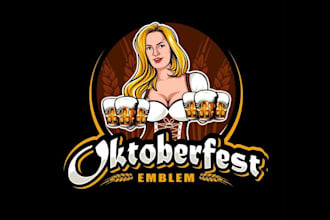 design high quality oktoberfest mascot logo with unlimited revision
