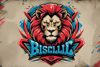 make unique lion gym logo with my own creativity