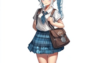 draw an anime character illustration for commercial use
