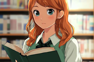 draw anime illustration, anime character vtuber,