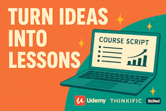 write online course content, lesson scripts, and training material