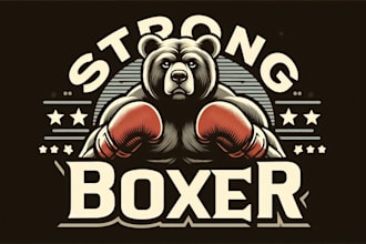 design amazing boxer bear logo with express delivery