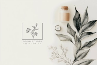 design hand drawn, boho, botanical, vintage logo for you