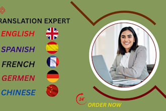manually translate english, spanish, french and german