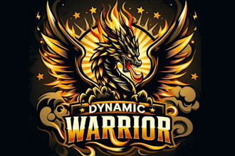 design high quality dragon fire mascot logo with unlimited revision