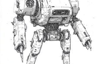 draw high quality robot, mecha concepts