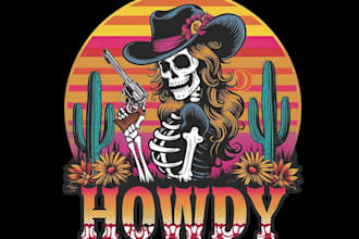 design high quality vintage cowboy cactus logo with creative concepts
