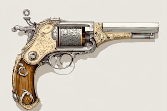 make a 3d weapon illustration for gaming