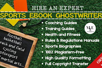 ghostwrite your engaging ebook on sports, including fitness, athlete development