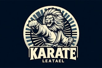 make high quality karate lion logo with free source files