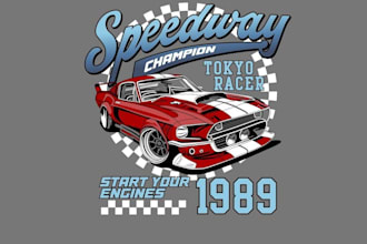 design high quality racing t shirt logo with unlimited revision