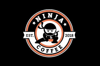 design awesome mobile coffee car ninja logo
