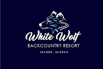 create a modern mountain wolf logo