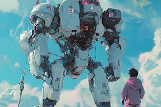 draw mecha vector art for your brand