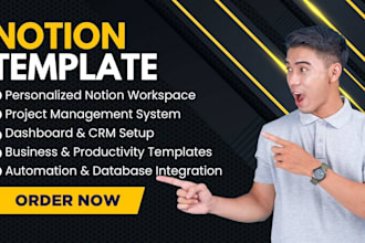 design a custom notion template notion setup dashboard business