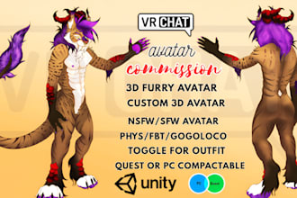 do custom vrchat avatar 3d character vtuber model and game ready vrc avatar