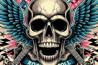 design high quality skull t shirt logo with fastest delivery