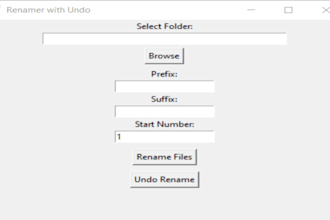 create a windows desktop app to rename files in bulk with undo feature