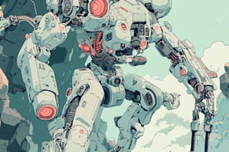 make custom mecha illustration art in my style