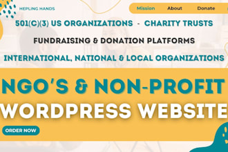 build ngo, non profit, donation, charity, 501c3, charity trust wordpress website