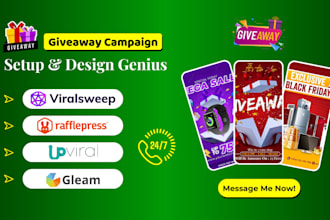 design giveaway campaign on upviral,viralsweep and gleam