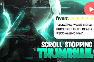 design custom thumbnails for anime, manhwa, manga, amv, vtuber thumb