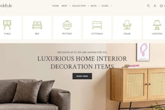 design a highly profitable home decor dropshipping store home interior website