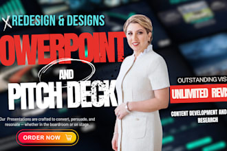 redesign ,design powerpoint presentation and investor pitch deck